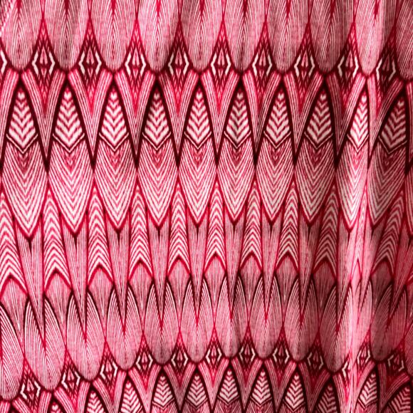 Prana Azalea Feather Print Calico Dress Pink Cutout Pullover Sleeveless Sz XL - Picture 2 of 4